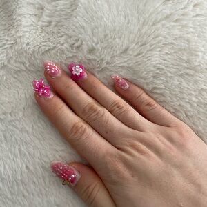 <3 kawaii flower nail set coming soon <3
